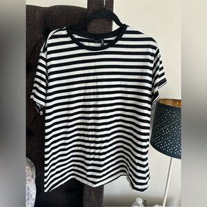 ASOS Design Black and White Striped Maternity Top